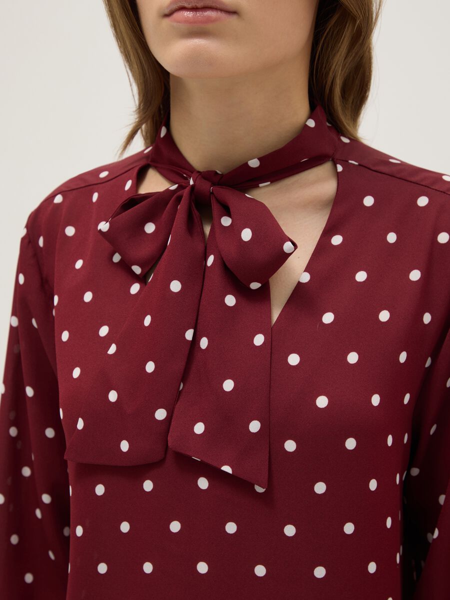 Crepe Burgundy Polka Dot Shirt_3
