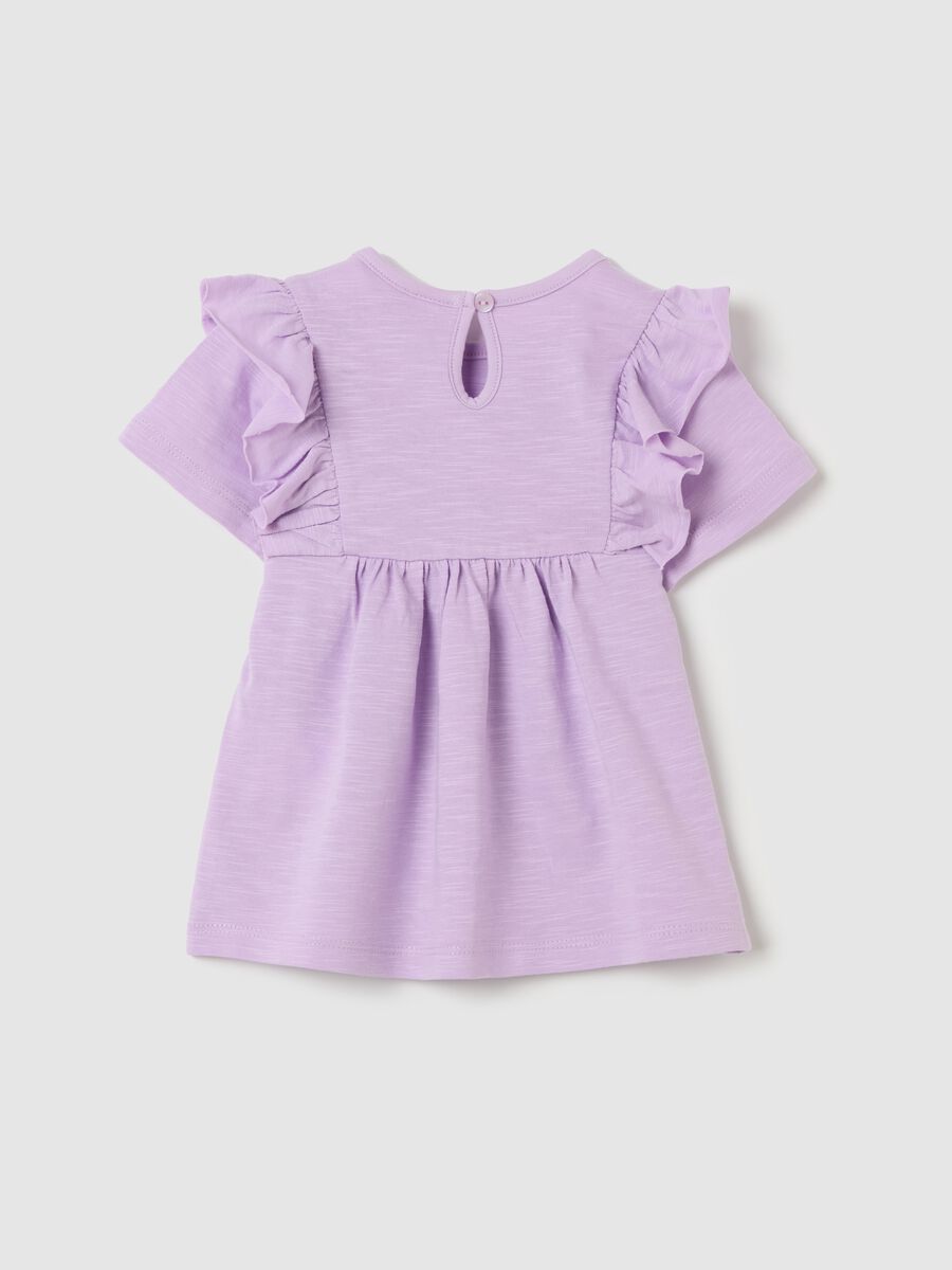 Cotton T-shirt with flounce_1