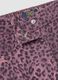 Purple wide-leg pure cotton trousers with animal print for girls_2