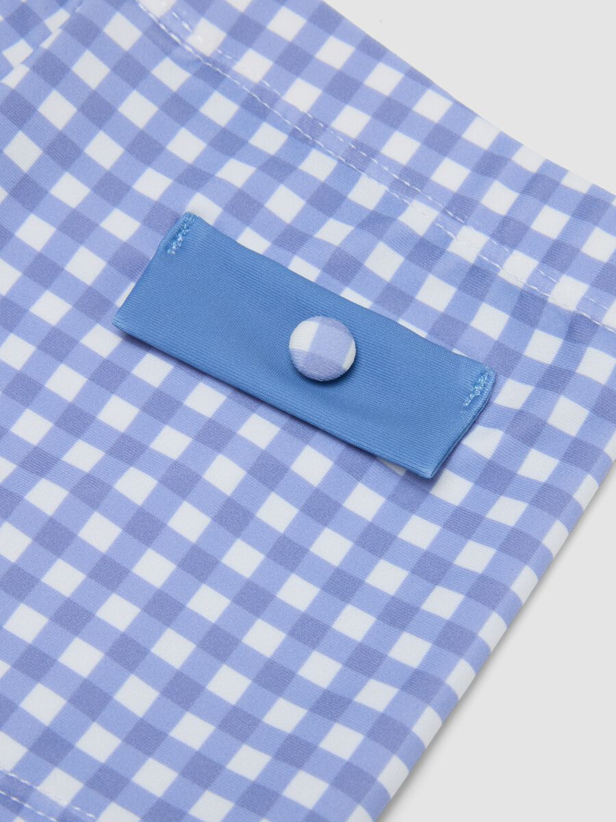 Blue gingham stretch swim shorts_2