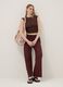 Brown stretch sleeveless top, regular fit_0