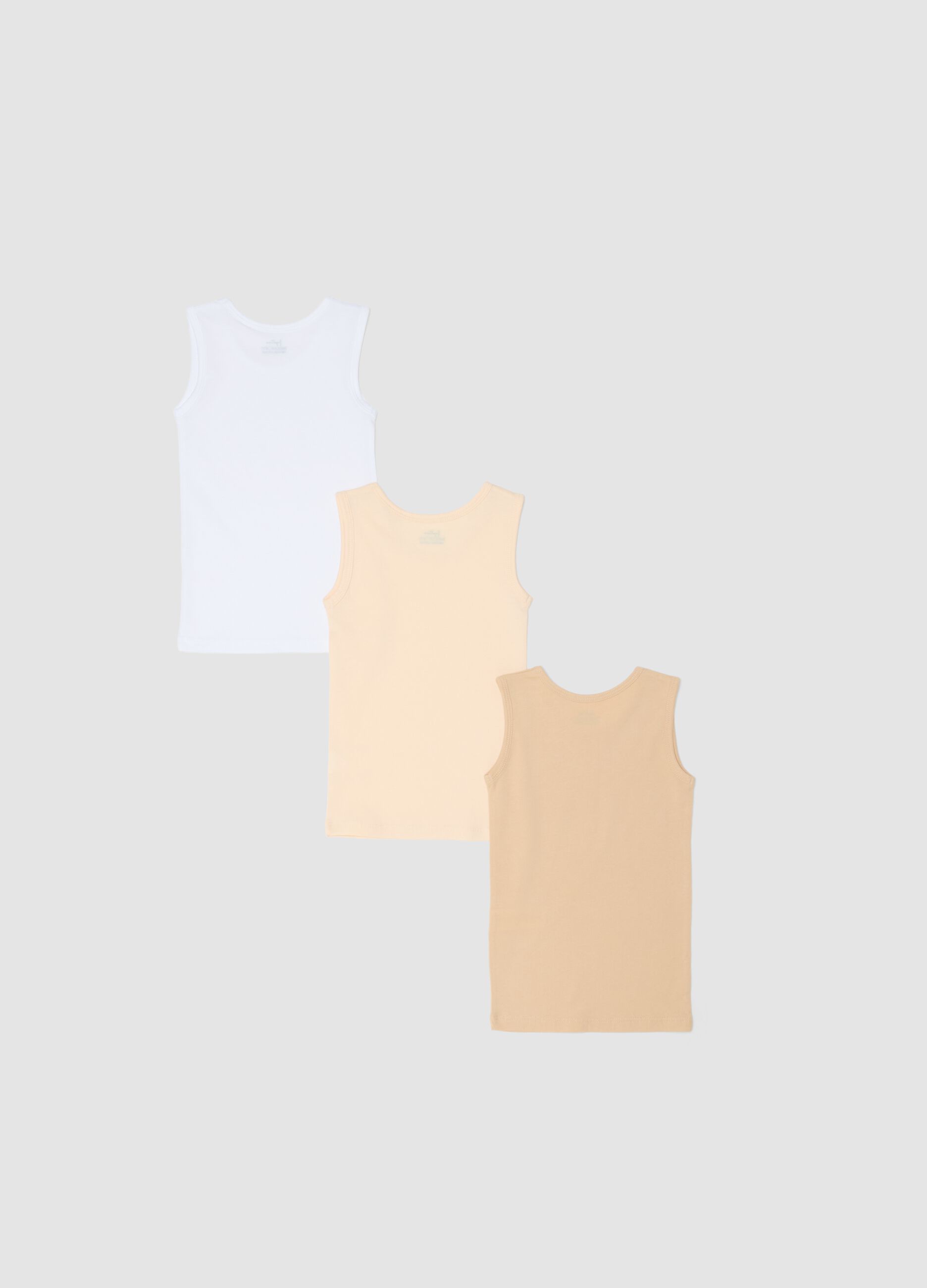 Triple pack of multicolour pure cotton vests for newborns with regular fit