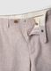 Beige pure linen slim fit trousers_5
