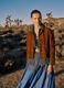 Brown Regular Fit Genuine Leather Blazer_0