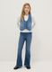 Girls' Blue Stretch Cotton Flare Fit Jeggings_0