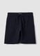 Blue cotton-blend shorts with elasticated waist, regular fit_4
