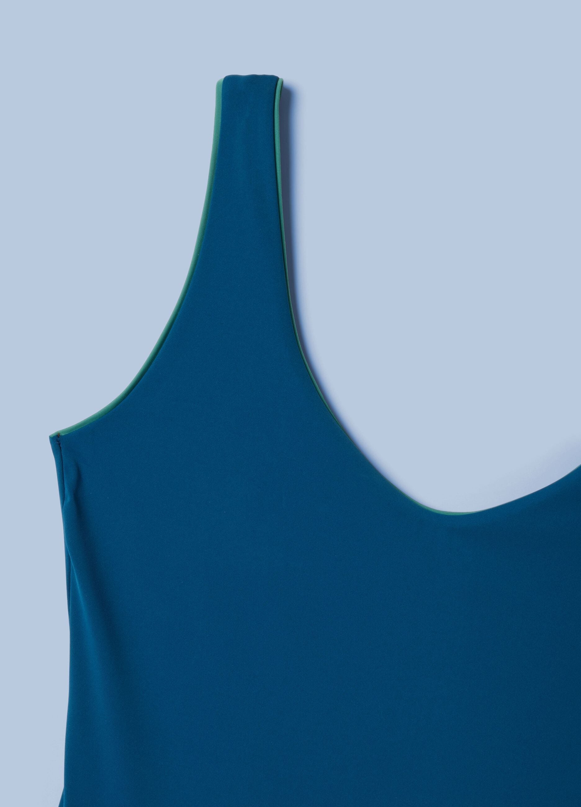 Blue stretch fabric swimsuit