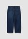 Dark blue pure cotton wide-leg jeans for boys_1