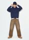 Brown pure cotton barrel-fit jeans_0