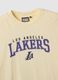 Yellow pure cotton regular fit T-shirt with Lakers print_5
