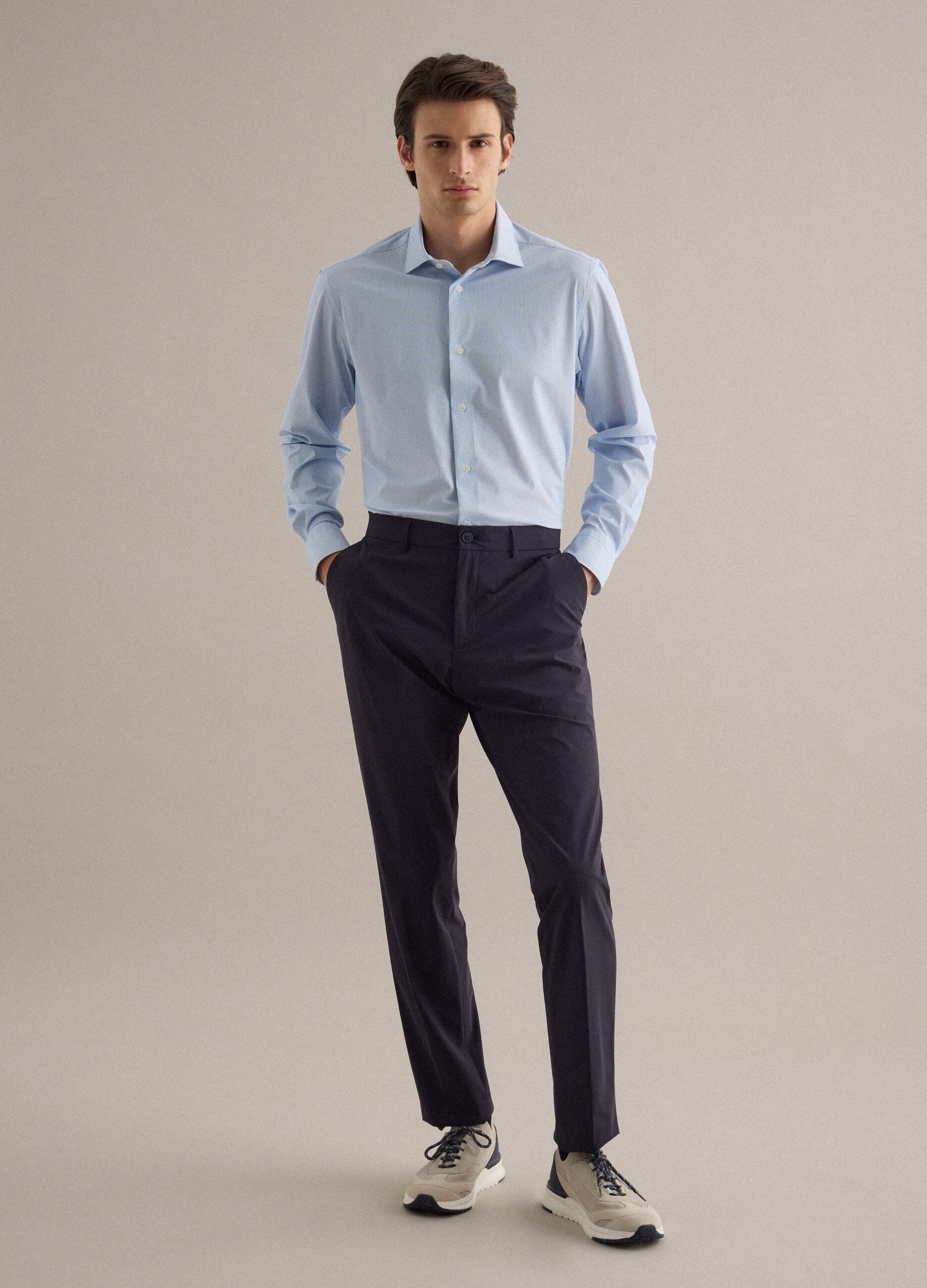 Slim Fit Multicolor Striped Long Sleeve Shirt