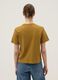 T-shirt marrone a maniche corte in puro cotone regular fit_3
