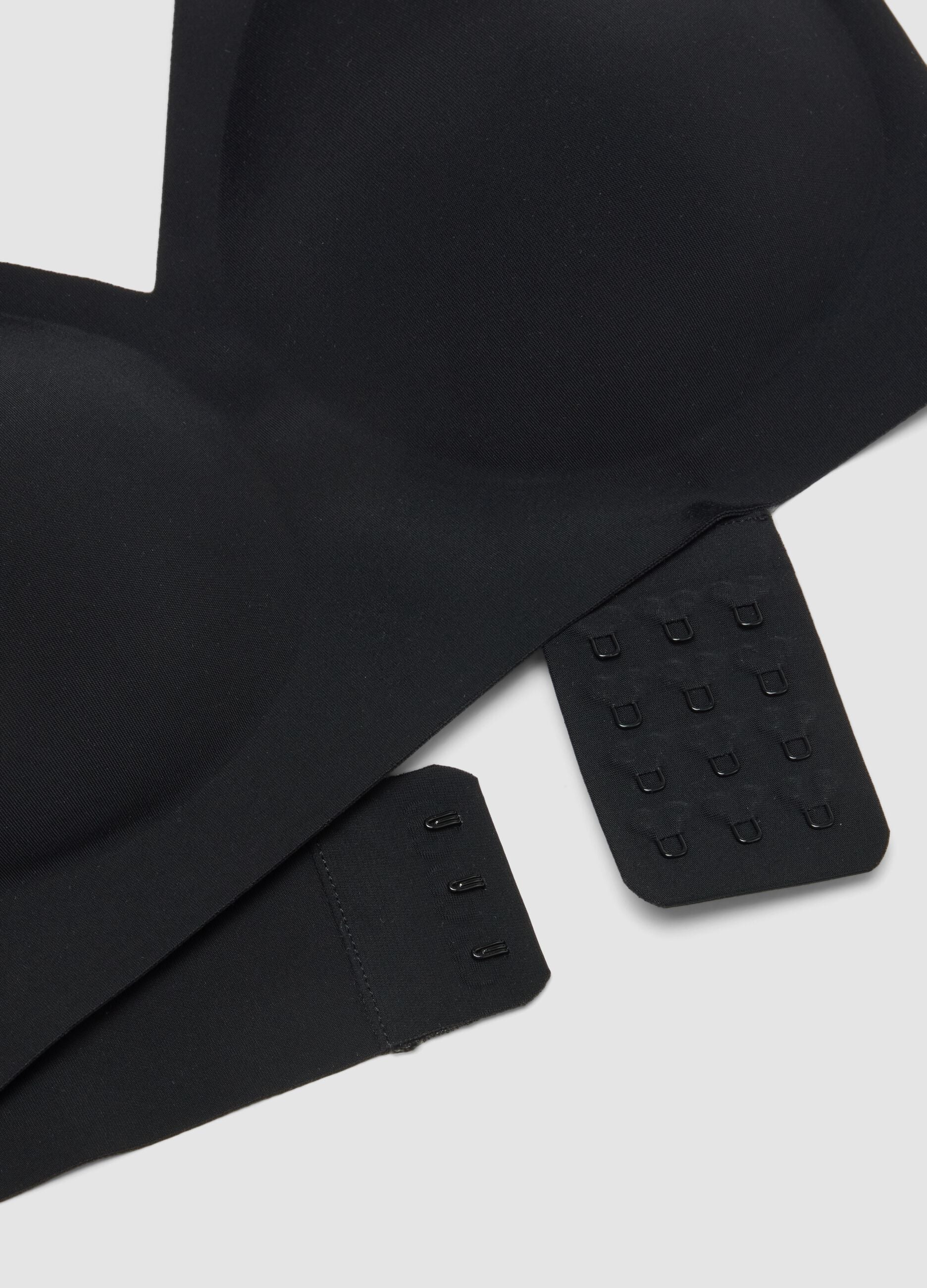 Black stretch-fabric bra with removable cups