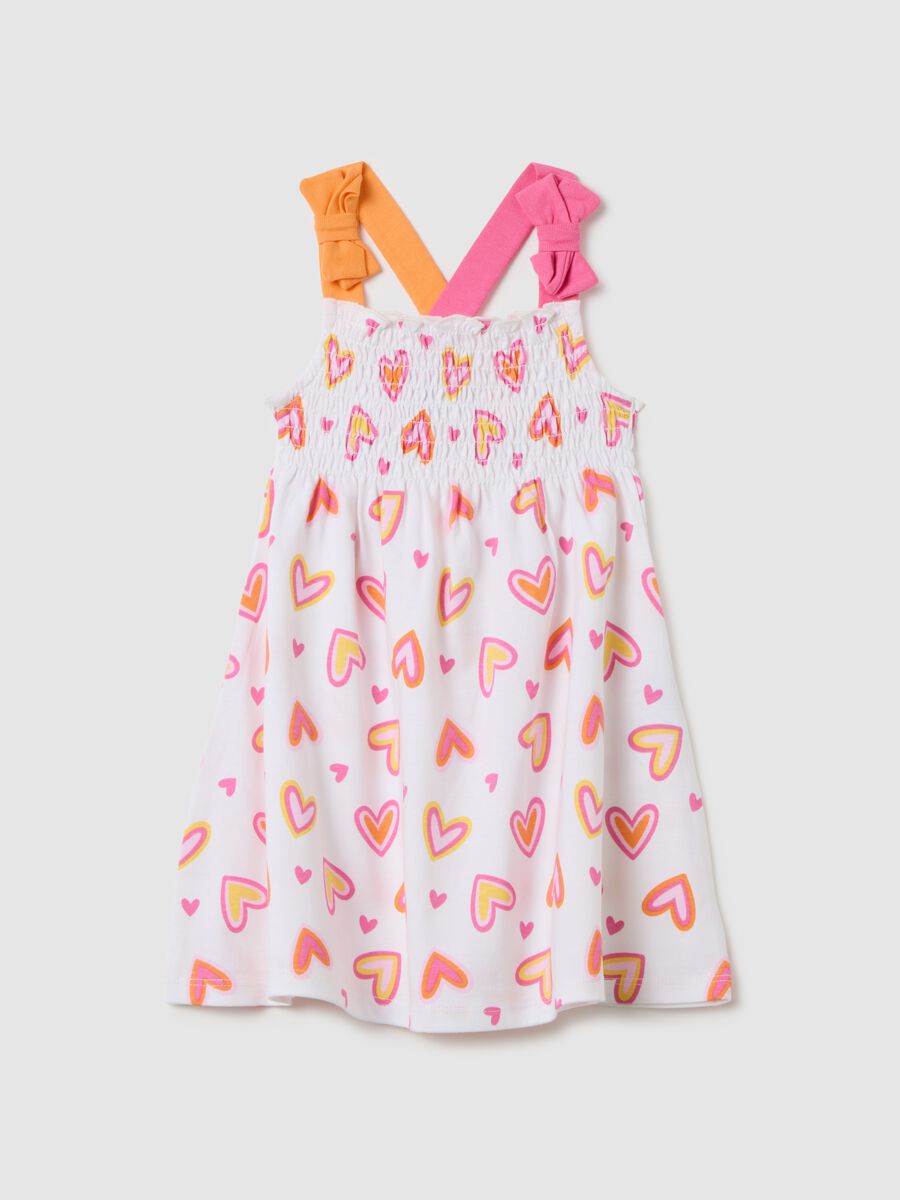 Baby girls&rsquo; multicoloured dress in 100% cotton with wide fit_0