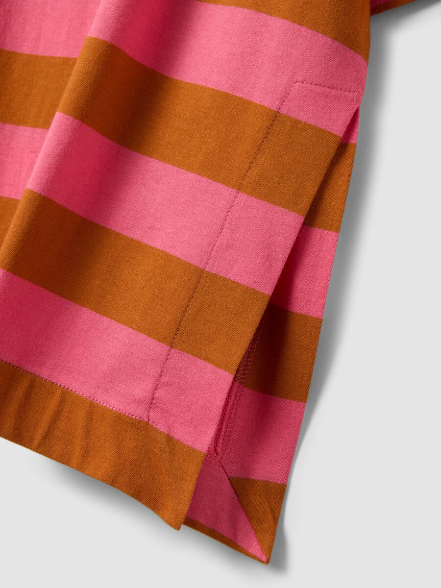 Pink striped pure cotton T-shirt_5