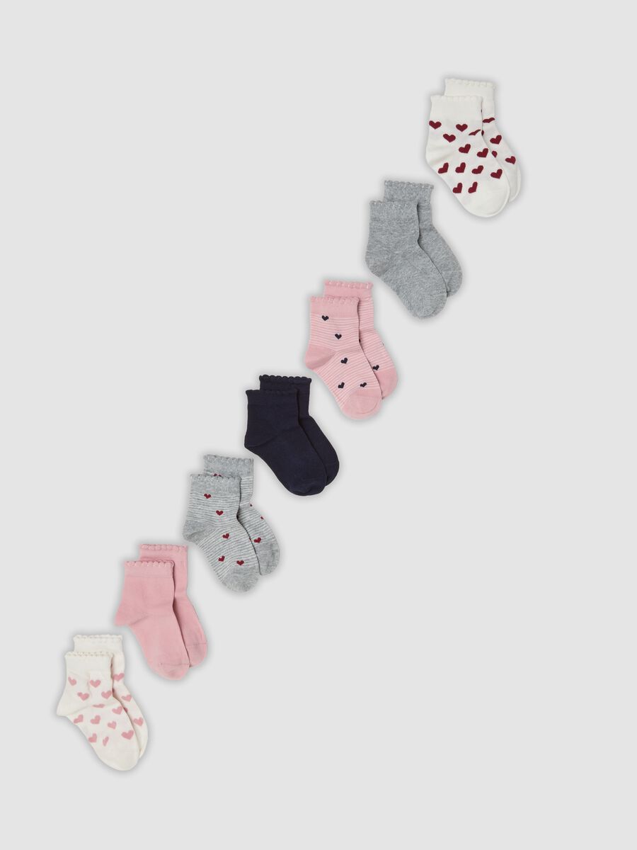 Seven-pack of multicolour short socks in organic stretch cotton_0