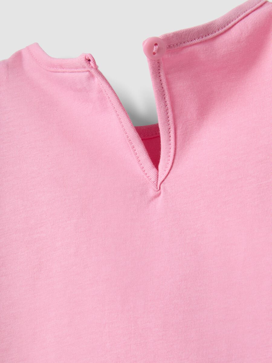 T-shirt senza maniche in puro cotone rosa da bimba regular fit_3