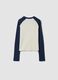 Blue stretch cotton T-shirt with contrast sleeves for girls_6