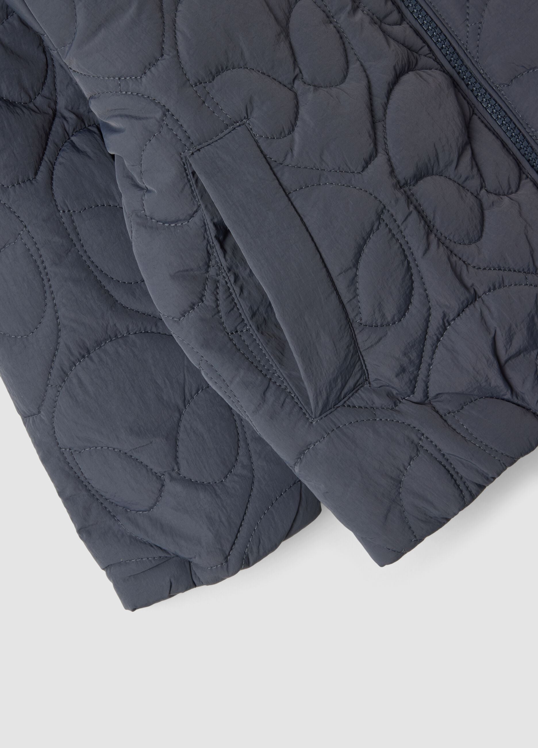 Grey quilted hooded jacket with MARVEL Spider-Man embroidery for boys