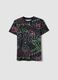 Boys&rsquo; pure cotton multicolour graffiti T-shirt, regular fit_3