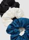 SINCERELY HAIR Satin Scrunchies Set of 3 Black&ndash;Blue&ndash;White_1