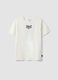 White pure cotton T-shirt with print, regular fit for boys_0