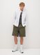 Men's green baggy shorts in 100% cotton_0