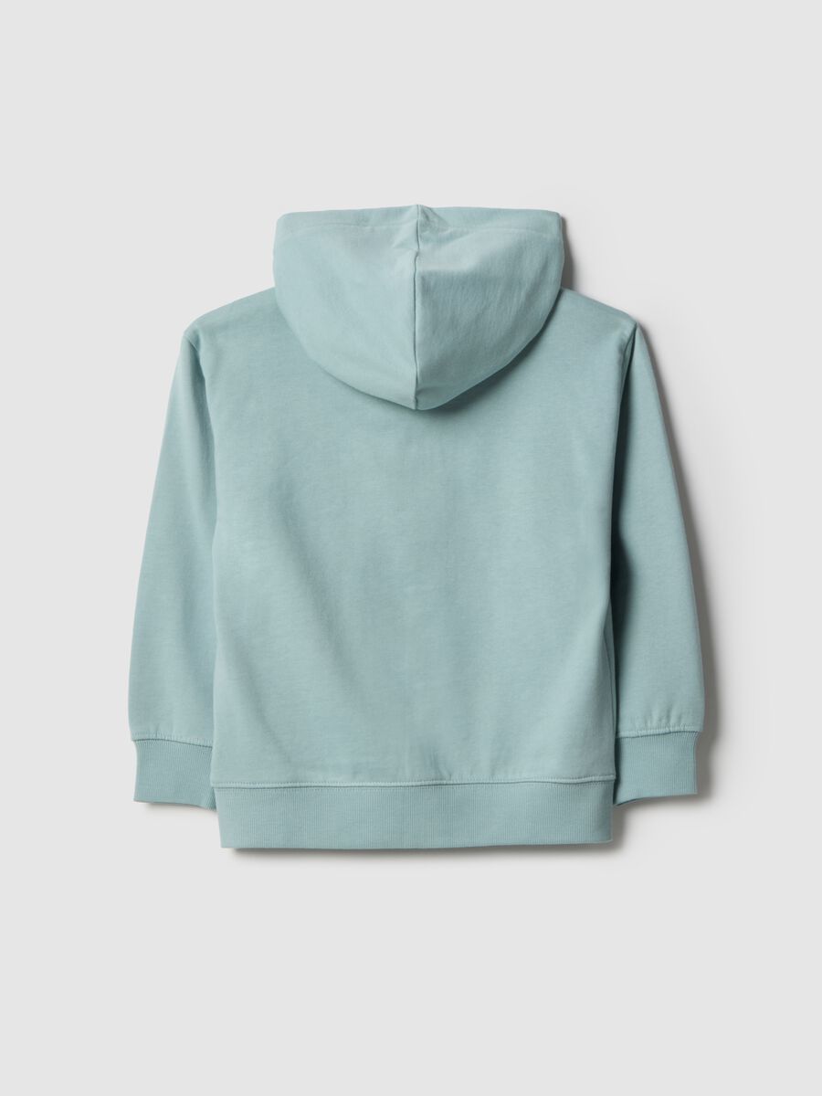 Children's blue hoodie with zip in pure cotton regular fit_1