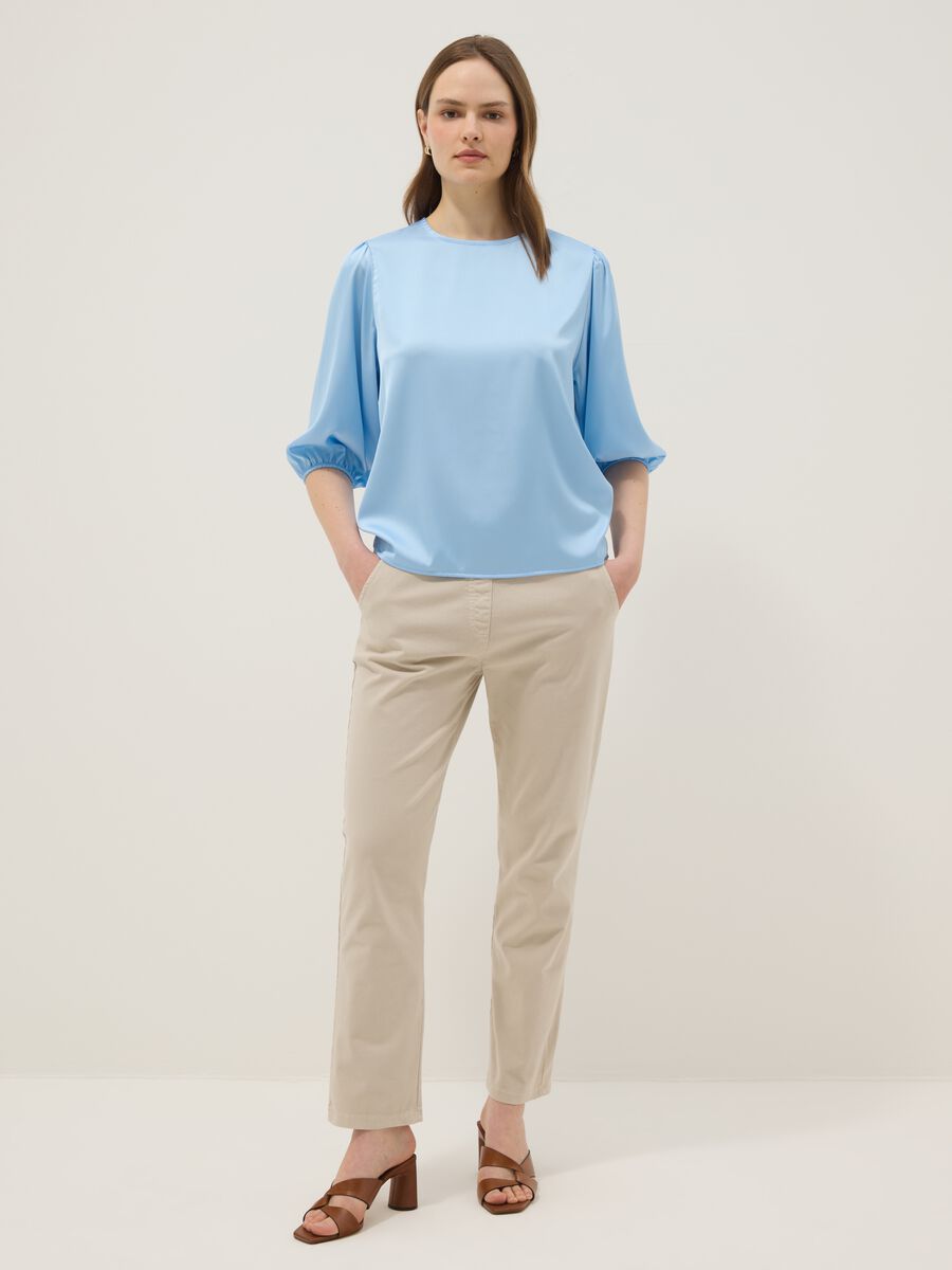Blue long-sleeve regular fit top with teardrop closure_2