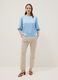 Blue long-sleeve regular fit top with teardrop closure_1