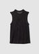 Black pure cotton mesh sleeveless top, oversized fit_5