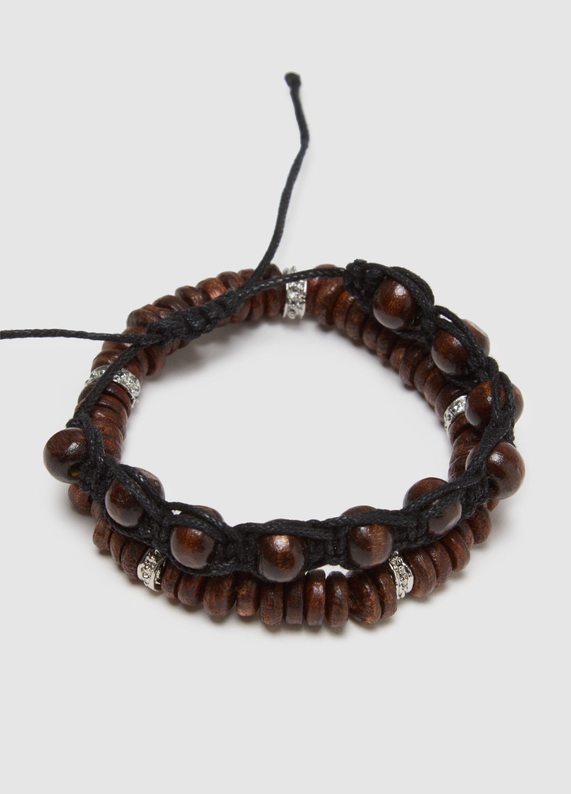 Multicolour Wooden Bracelets Twin Pack
