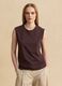 Brown cotton-blend top_2