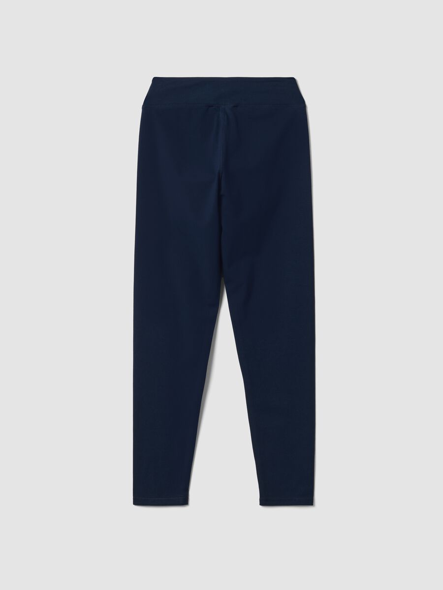 Blue slim-fit stretch cotton leggings_5