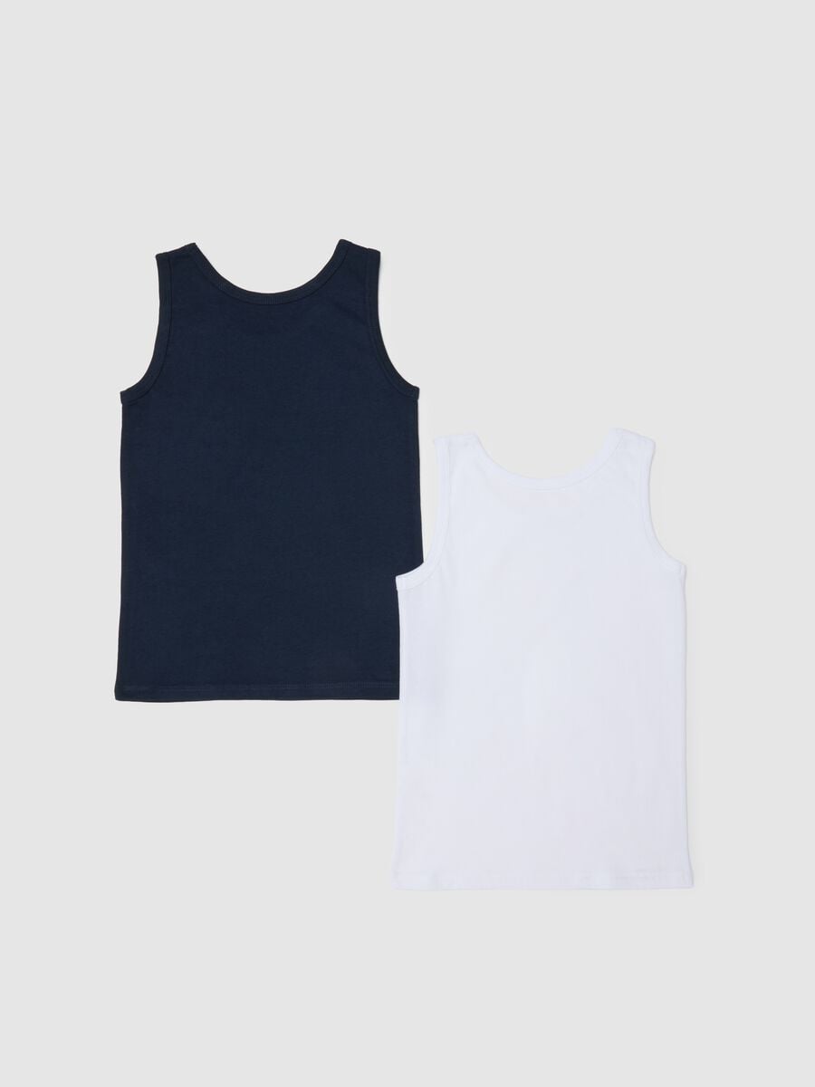 Boys' multicolour pure cotton regular fit tank top twin pack_1