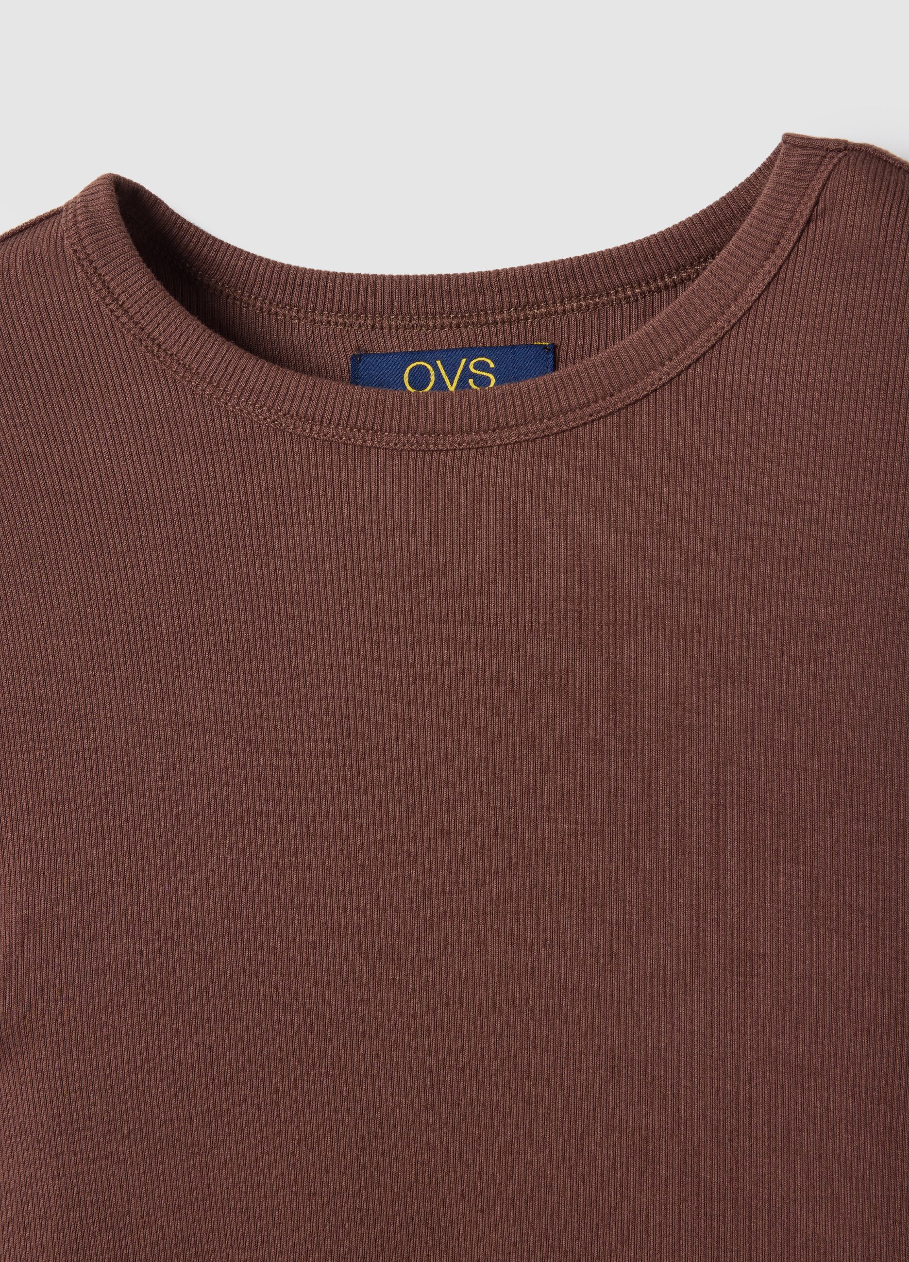 Brown stretch modal regular fit shirt