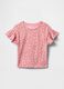 Pink Floral T-shirt with Ruffles_0