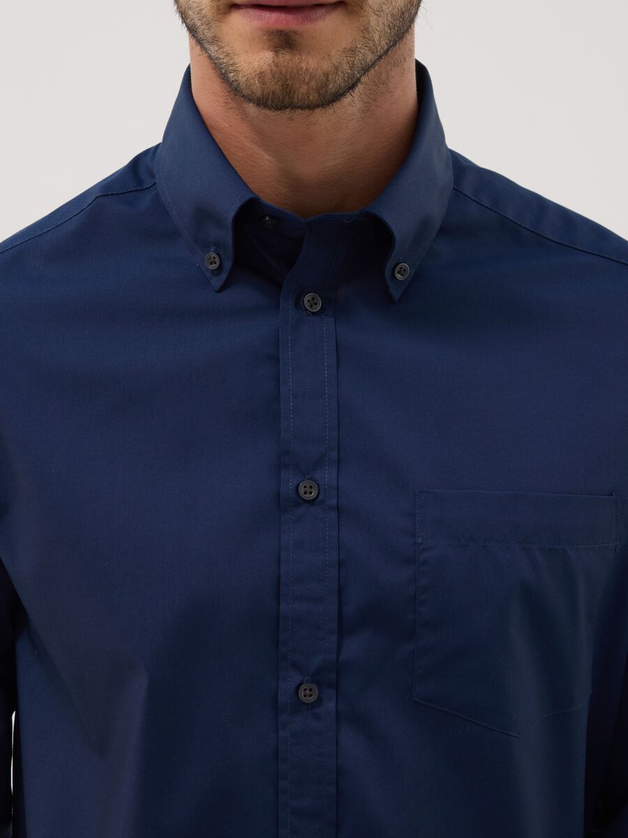 Blue long-sleeve button-down shirt, regular fit_2