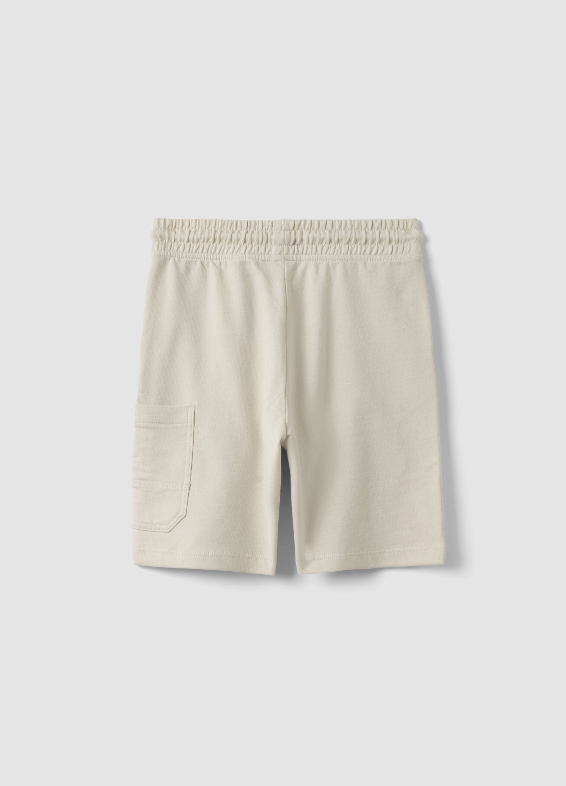 Children's beige pure cotton shorts in regular fit