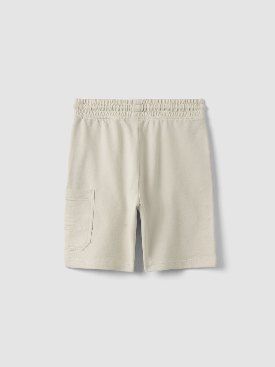 Children's beige pure cotton shorts in regular fit_1