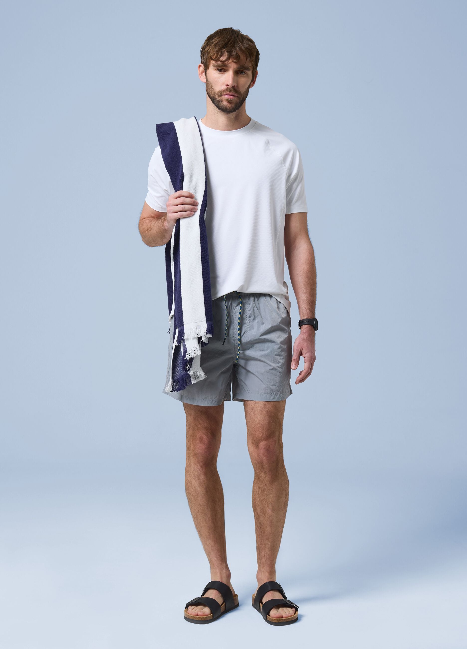ALTAVIA SAILNG grey boxer swim shorts with elasticated waistband