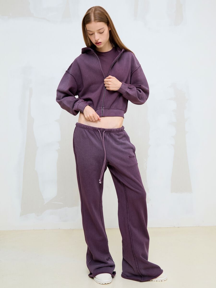 Sun-Faded Burgundy Flare Sweatpants_1