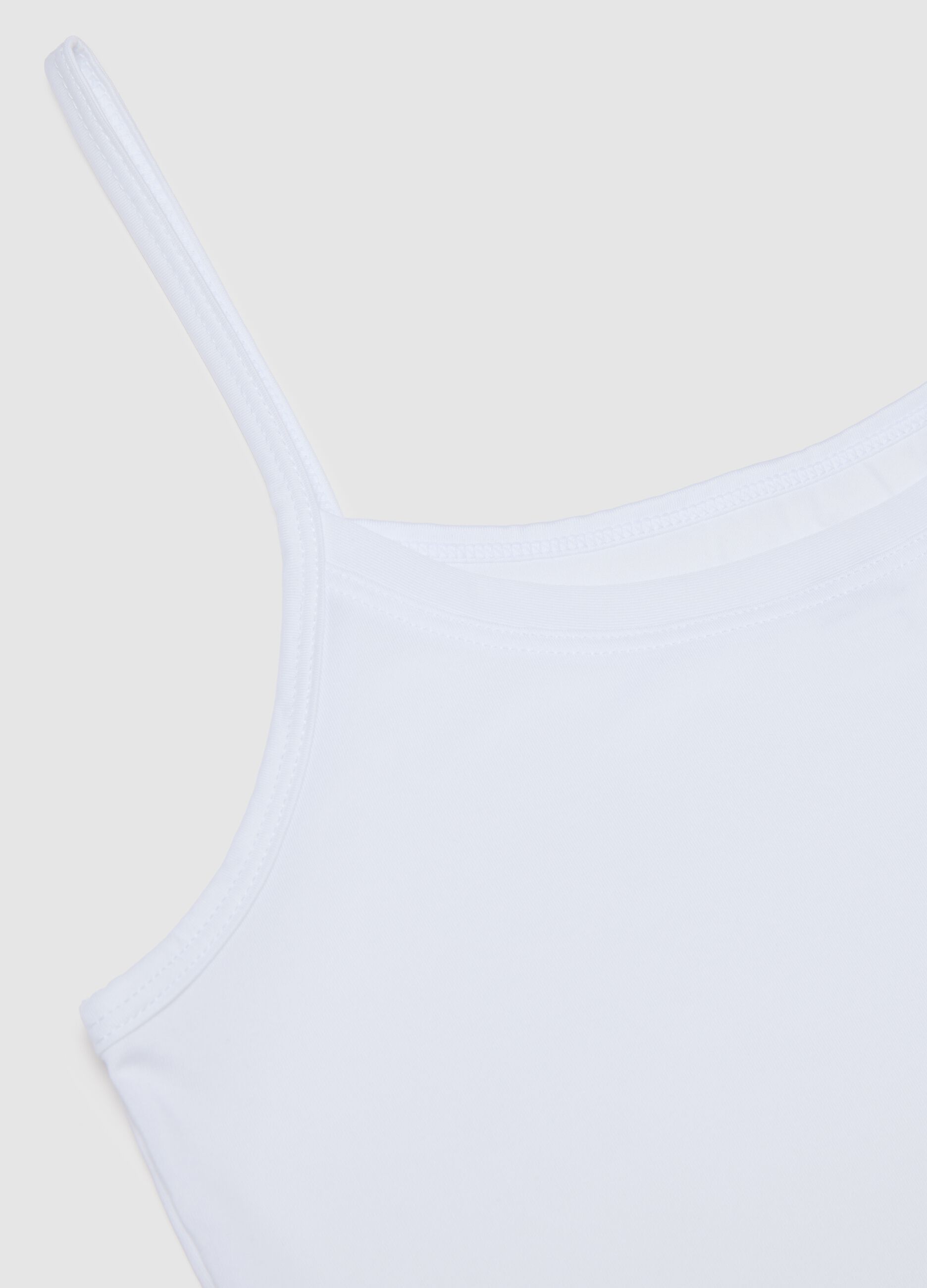 White regular fit tank top