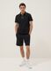 Blue stretch cotton polo with contrast piping_1