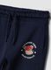 Blue pure cotton jogger trousers with puppy print for baby boy_2