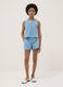 Light blue pure cotton denim shorts for girls, regular fit_0