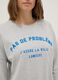 Grey crew neck pyjama top in regular fit cotton blend with print_3