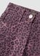 Purple wide-leg pure cotton trousers with animal print for girls_3
