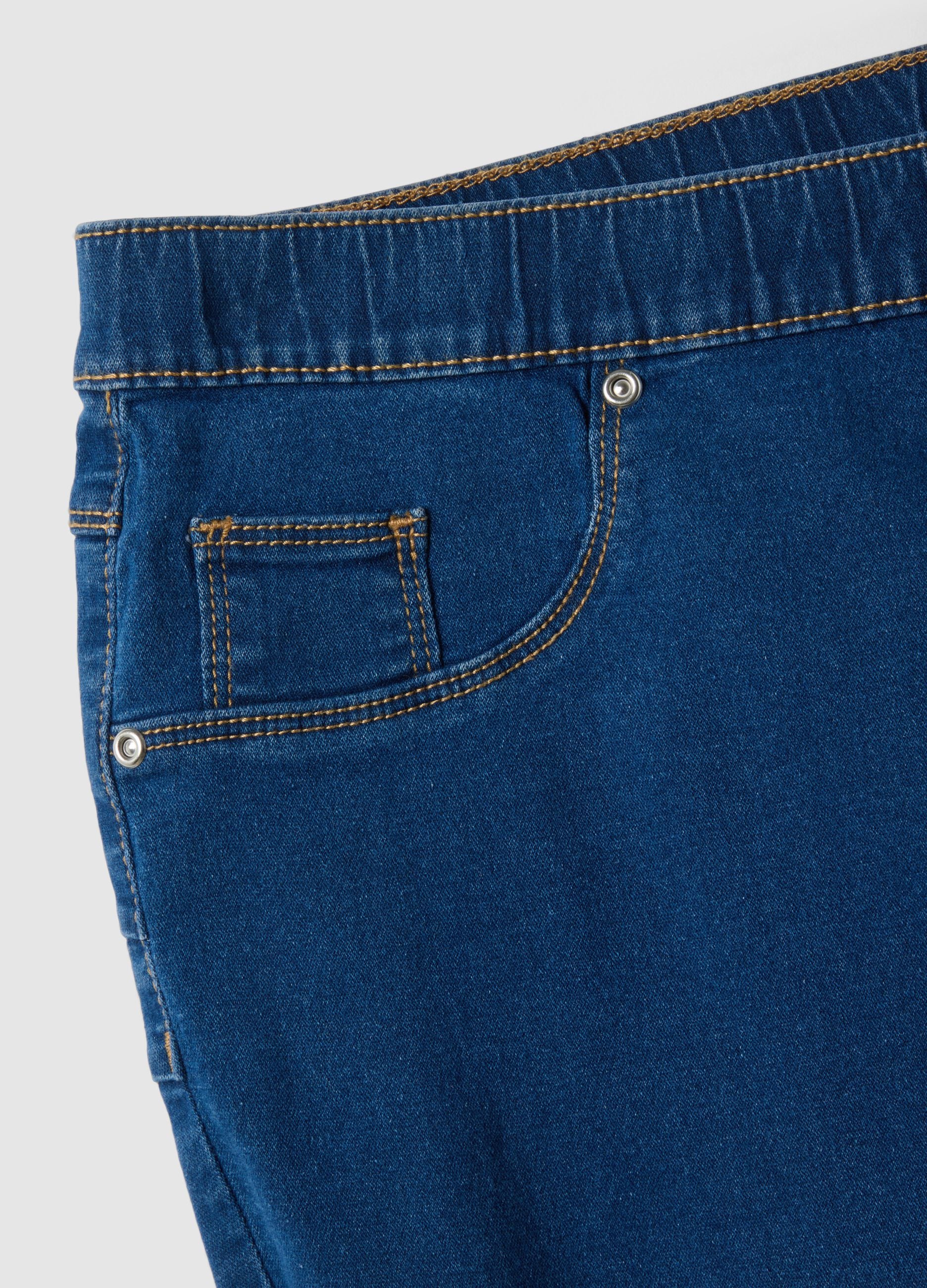 Blue Bootcut Trousers in Stretch Cotton Regular Fit