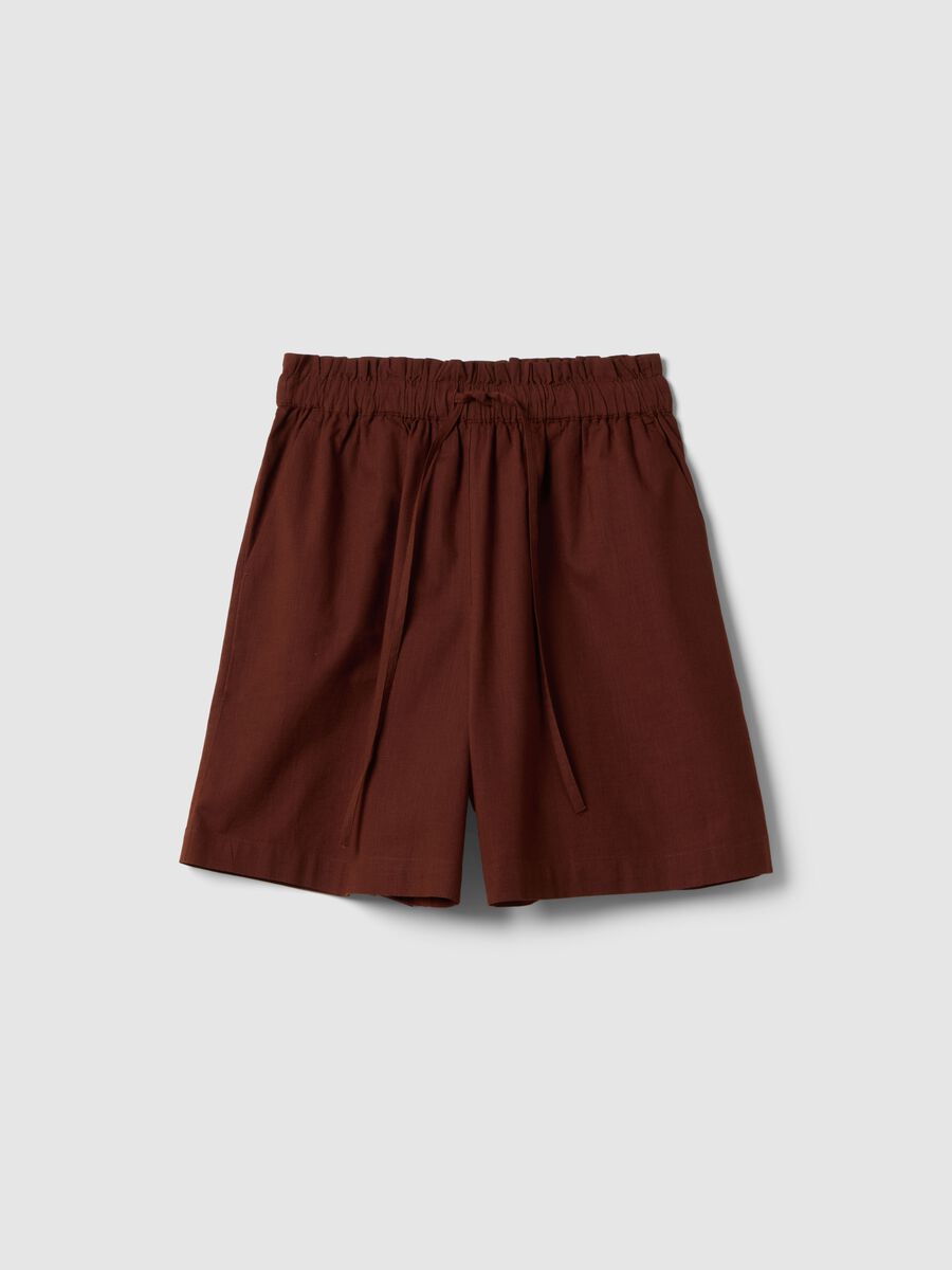 Brown pure cotton regular-fit shorts_4